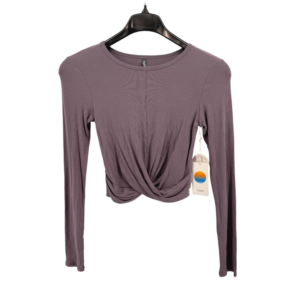 Vuori Long Sleeve Twist Front Top in Mauve